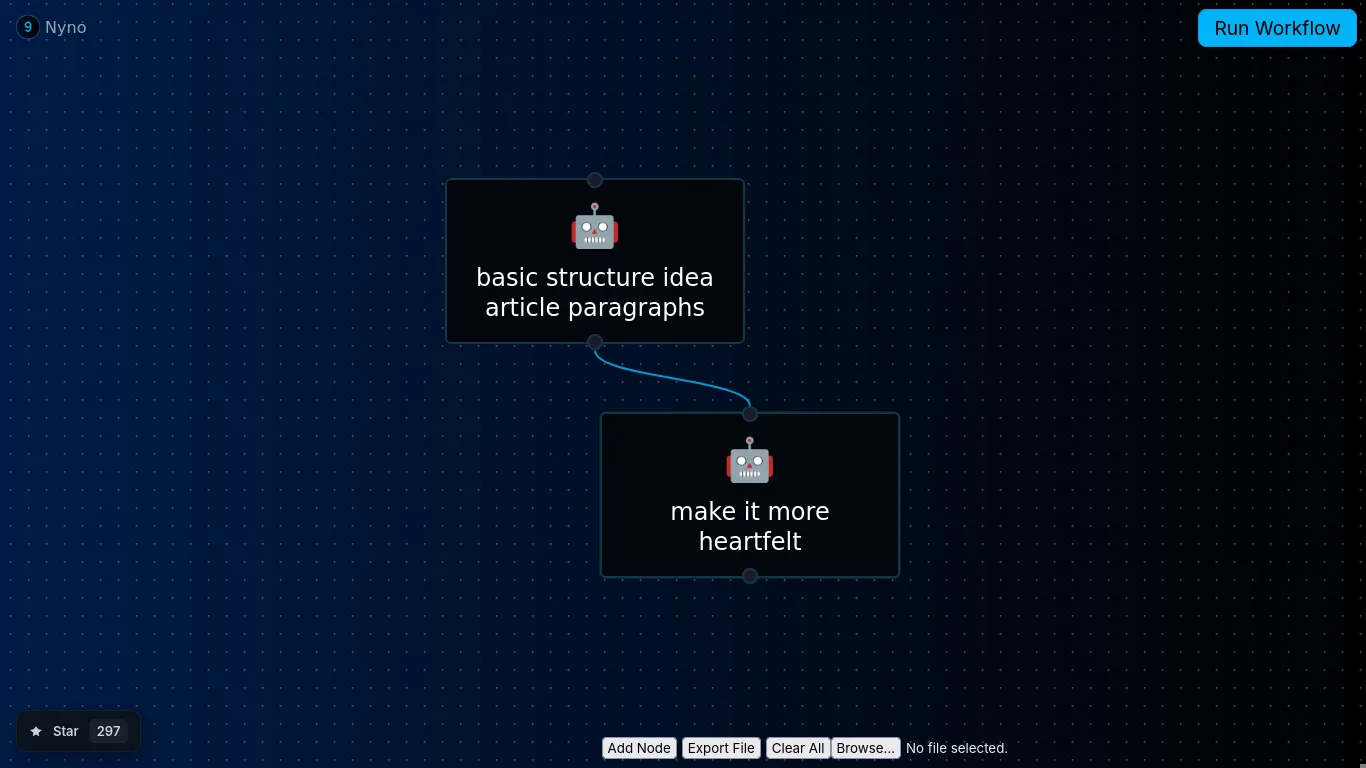 Nyno examples connecting multiple AI nodes